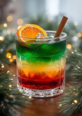 Festive Layered Cocktail with Orange and Cinnamon