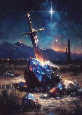 Sword in Stone Fantasy Landscape