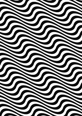 Black and White Wavy Lines Pattern