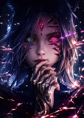 Mystical Woman with Heterochromia and Markings