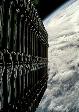 Space Station Array Above Earth