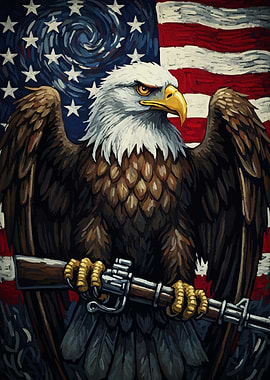 American Eagle Rifle Flag