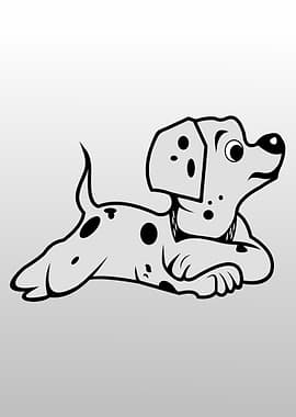 Cartoon Dalmatian Dog Illustration