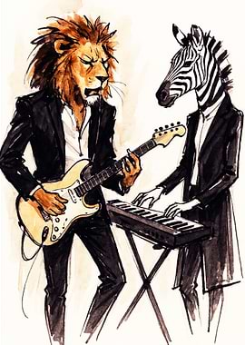 Lion and Zebra Musical Duo