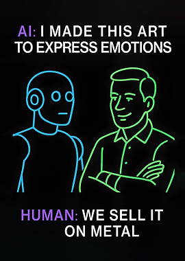 AI vs Human Funny AI Art Quote
