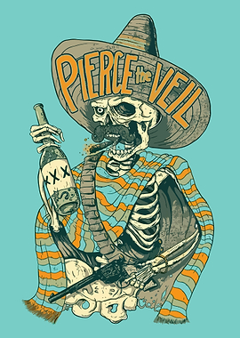 Pierce the Veil Skeleton with Sombrero
