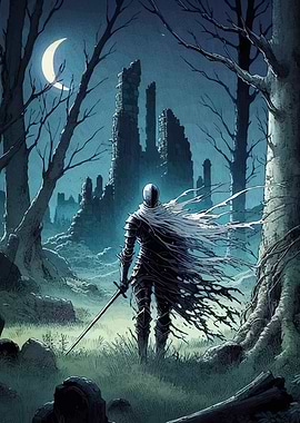 Knight Dark Fantasy Landscape
