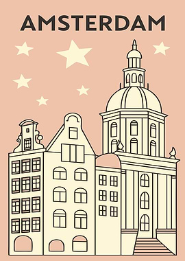 Amsterdam Cityscape Illustration