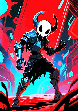 Skull-masked Warrior in Cyberpunk Setting