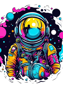 Colorful Astronaut Illustration