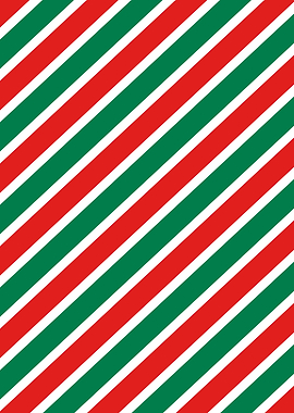 Red, Green, and White Diagonal Stripes