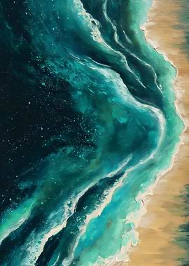 Ocean Waves Crashing on Sandy Beach