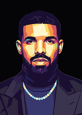Drake portrait in pop art style