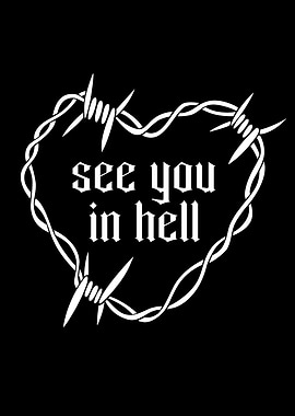 See You In Hell Barbed Wire Heart