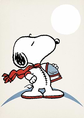 Snoopy Astronaut Cartoon Illustration