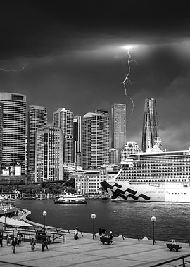 Sydney skyline storm