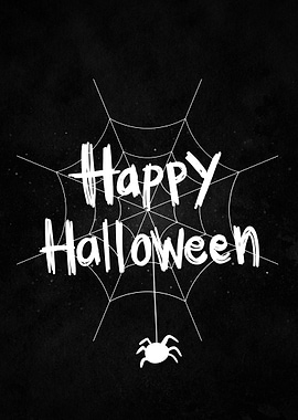 Happy Halloween Spider Web Art