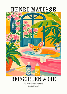 Henri Matisse Fennec Fox Bath Art