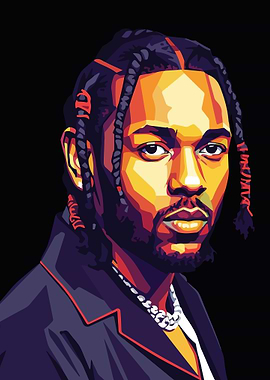 Kendrick Lamar Pop Art Portrait
