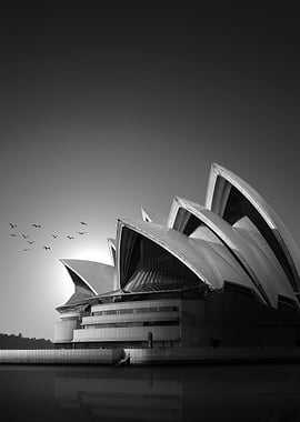Sydney Opera House Black and White