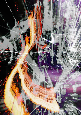 Abstract Cityscape with Light Trails