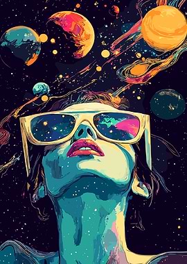 Cosmic Woman with Sunglasses