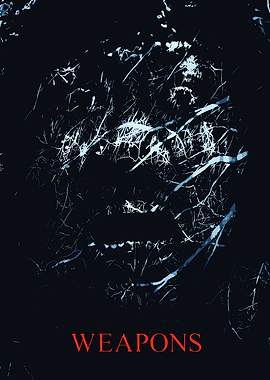 Abstract Face with 'WEAPONS' Text