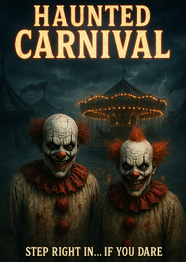 Haunted Carnival: Creepy Clown Duo