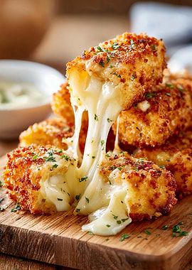 Delicious Fried Mozzarella Cheese Sticks