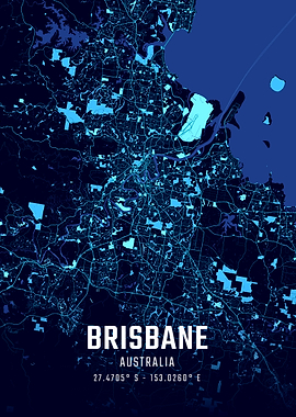 Brisbane Midnight City Map