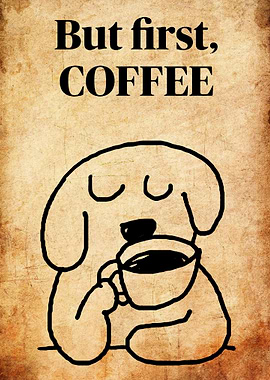 But first, coffee dog illustration