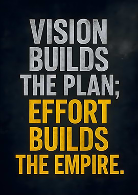 Vision Builds the Plan; Effort Builds the Empire