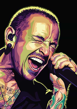 Chester Bennington Colorful Portrait