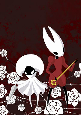 Hollow Knight characters with roses