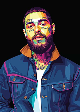 Post Malone Colorful Portrait