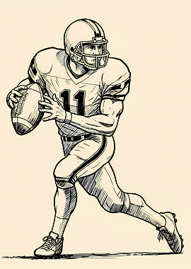 American Football Player Illustration