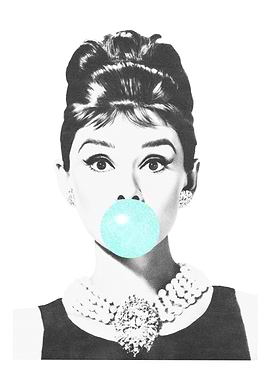 Audrey Hepburn Bubble Gum Portrait