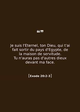 Exodus 20:2-3 French Bible Verse