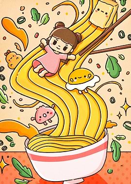 Cartoon Ramen Adventure