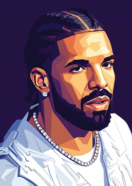 Drake portrait in pop art style