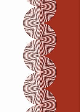 Abstract Circles Pattern in White and Red