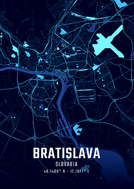 Bratislava Midnight City Map