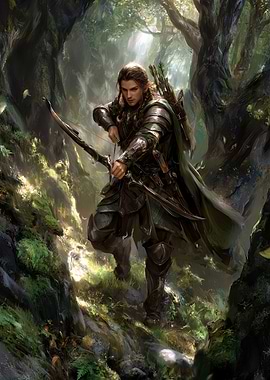 Elf Archer in Forest Ambush