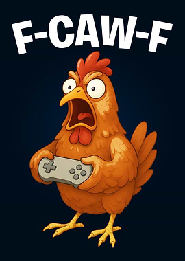 F-CAW-F Chicken Gamer Funny Rooster Gaming F CAW F Adult Humor