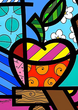 Colorful Apple Pop Art Illustration