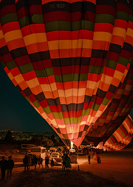 Hot Air Balloons at Night