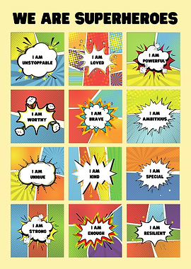 We Are Superheroes Comic Style Poster