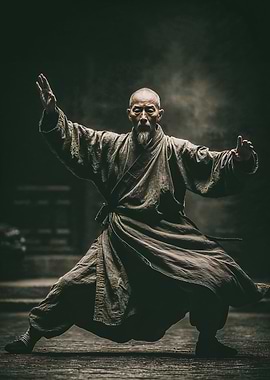 Martial Arts Master in Action Pose