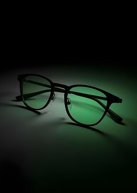 Green Tinted Glasses on Dark Surface