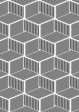 Abstract Black and White Cube Pattern